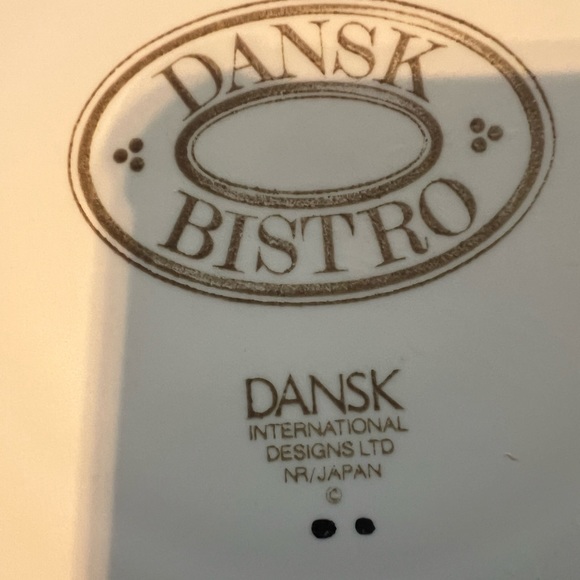 Dansk Bistro Saucer 7 1/8” Across Blue Trim Preowned 4 saucers in set Japan - Picture 8 of 8